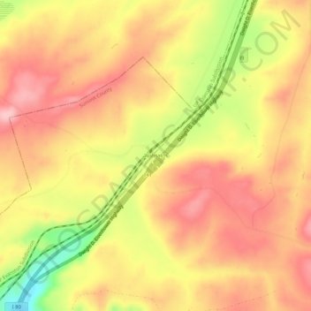 Topografinen kartta Wahsatch, korkeus, helpotus