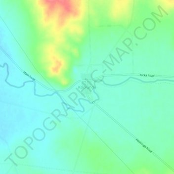 Topografinen kartta Koolunga, korkeus, helpotus