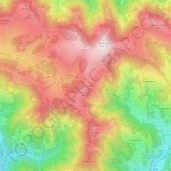 Topografinen kartta Sommeralm, korkeus, helpotus