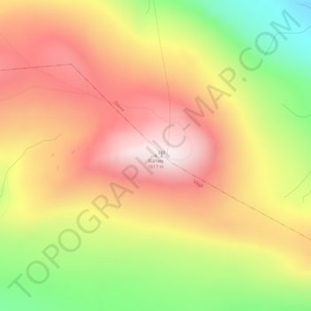 Topografinen kartta Blåhøe, korkeus, helpotus