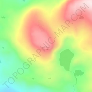 Topografinen kartta Stamåhjulet, korkeus, helpotus