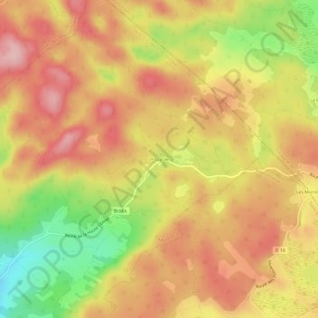 Topografinen kartta Le Glacier, korkeus, helpotus