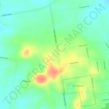 Topografinen kartta Booral, korkeus, helpotus