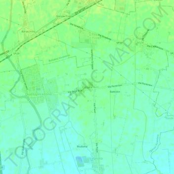 Topografinen kartta Crosara, korkeus, helpotus