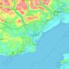 Topografinen kartta Cardiff, korkeus, helpotus