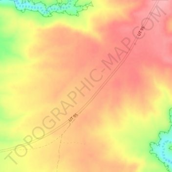 Topografinen kartta Harmony Flat, korkeus, helpotus