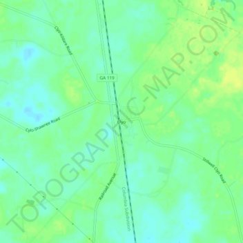 Topografinen kartta Clyo, korkeus, helpotus