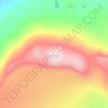Topografinen kartta Skridulaupen, korkeus, helpotus