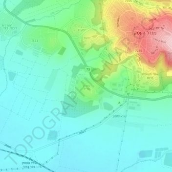 Topografinen kartta Sarid, korkeus, helpotus