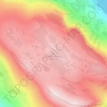 Topografinen kartta Govddošgáisi, korkeus, helpotus