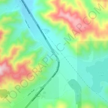 Topografinen kartta Lebec, korkeus, helpotus