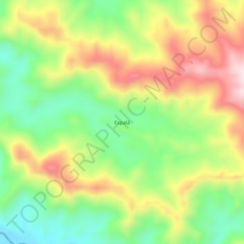 Topografinen kartta Espalá, korkeus, helpotus