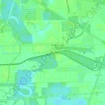 Topografinen kartta Duke, korkeus, helpotus