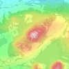 Topografinen kartta Kjortåsen, korkeus, helpotus