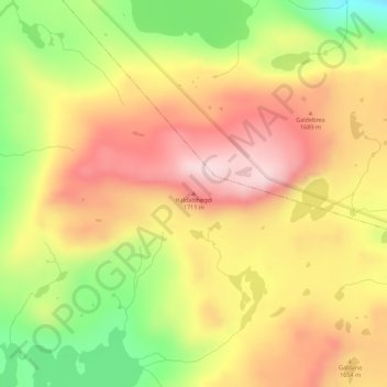 Topografinen kartta Haldalshøgdi, korkeus, helpotus
