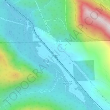 Topografinen kartta Baring, korkeus, helpotus