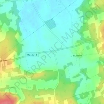 Topografinen kartta Judí, korkeus, helpotus