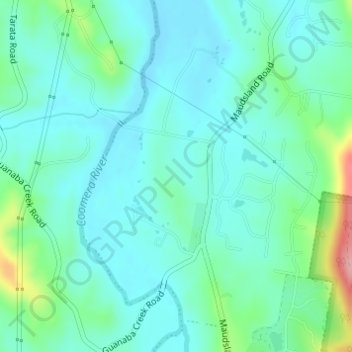 Topografinen kartta Maudsland, korkeus, helpotus