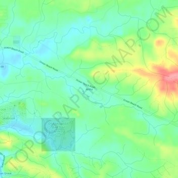 Topografinen kartta Aloha, korkeus, helpotus