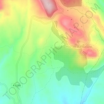 Topografinen kartta Sosas, korkeus, helpotus