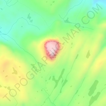 Topografinen kartta Hårteigen, korkeus, helpotus