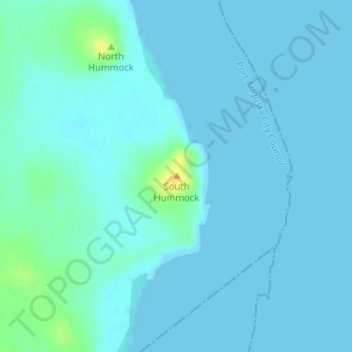 Topografinen kartta South Hummock, korkeus, helpotus