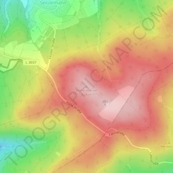 Topografinen kartta Hohe Wurzel, korkeus, helpotus