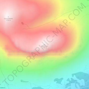 Topografinen kartta Skogshorn, korkeus, helpotus