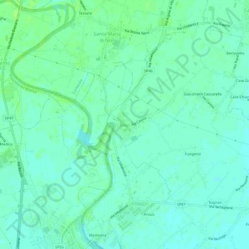 Topografinen kartta Tavo, korkeus, helpotus