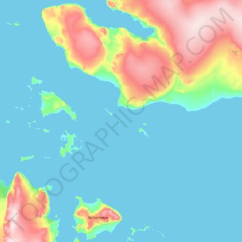 Topografinen kartta Behmøya, korkeus, helpotus