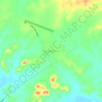 Topografinen kartta Pannawonica, korkeus, helpotus