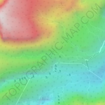 Topografinen kartta échelles, korkeus, helpotus