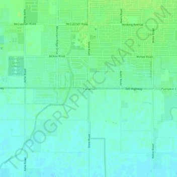 Topografinen kartta Panama, korkeus, helpotus