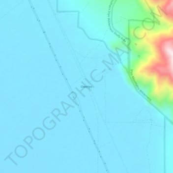Topografinen kartta Owenyo, korkeus, helpotus