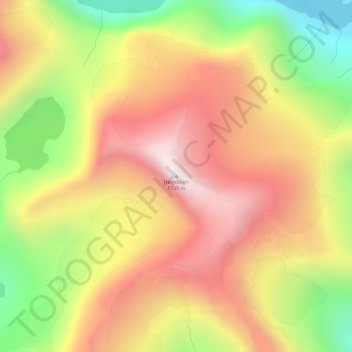 Topografinen kartta Høgstolen, korkeus, helpotus