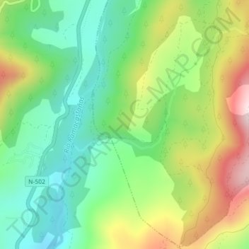 Topografinen kartta El Escobanal, korkeus, helpotus