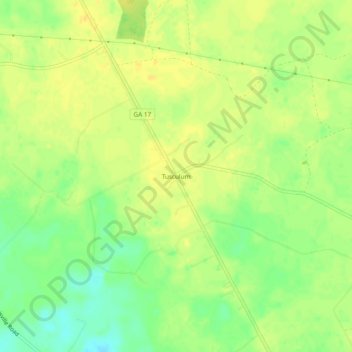 Topografinen kartta Tusculum, korkeus, helpotus