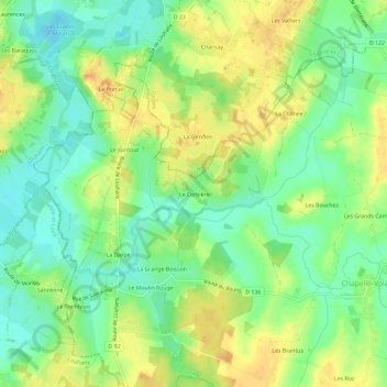 Topografinen kartta La Corbière, korkeus, helpotus