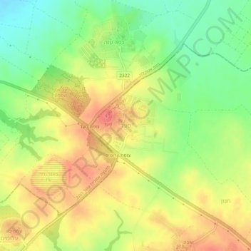 Topografinen kartta Saad, korkeus, helpotus