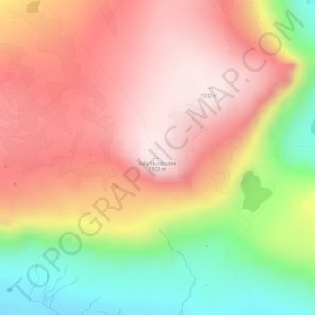 Topografinen kartta Folarskardnuten, korkeus, helpotus