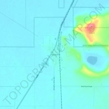 Topografinen kartta Macdoel, korkeus, helpotus