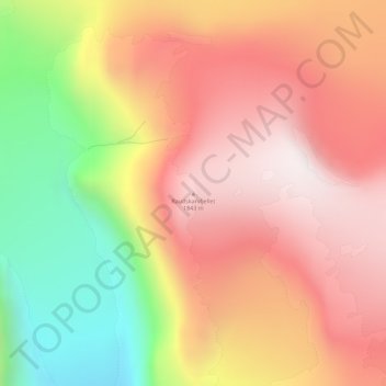 Topografinen kartta Raudskarvfjellet, korkeus, helpotus