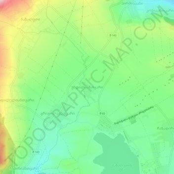 Topografinen kartta Undilaantkari, korkeus, helpotus