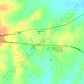 Topografinen kartta Paige, korkeus, helpotus