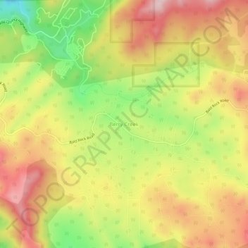 Topografinen kartta Berry Creek, korkeus, helpotus