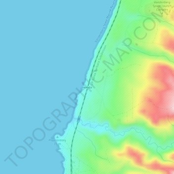 Topografinen kartta Honda, korkeus, helpotus