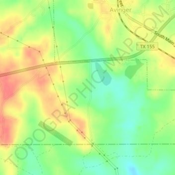 Topografinen kartta Avis Dam, korkeus, helpotus