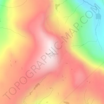 Topografinen kartta Raudbergsnuten, korkeus, helpotus