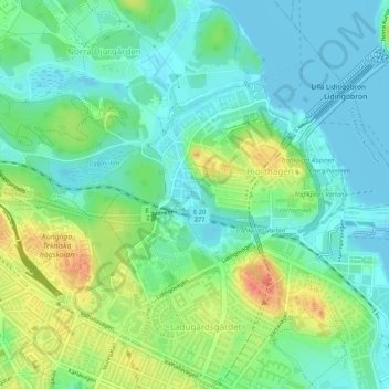 Topografinen kartta Kosterhavet, korkeus, helpotus
