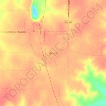 Topografinen kartta Maryneal, korkeus, helpotus